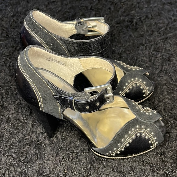 Michael Kors Studded Black Strap Heels - Picture 2 of 6